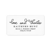Liefde en Bedankt Script bruiloft Etiket (Voorkant)
