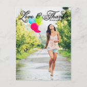 Liefde en Bedankt  Script Foto Afstuderen Briefkaart (Voorkant)