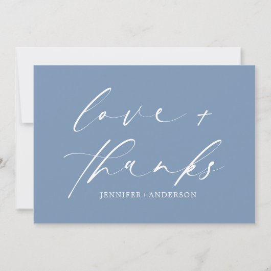 Liefde en Bedankt Script Foto Bruiloft | Dusty Blu (Voorkant)