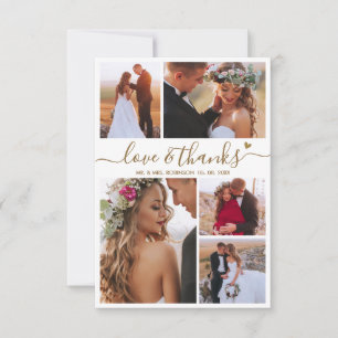Liefde en Bedankt Script Foto Collage Hart Bruilof