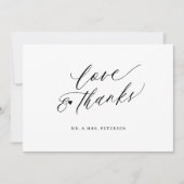 Liefde en bedankt script minimaliseert eenvoudige  kaart (Voorkant)