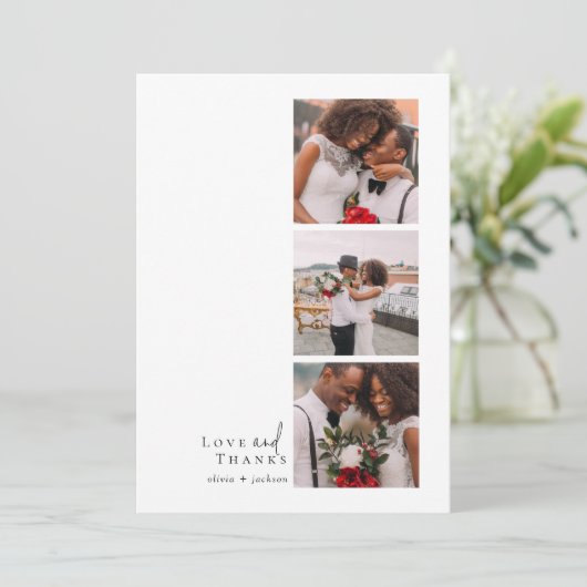 Liefde en Bedankt Script Triptiek Fotobruiloft (Staand voorkant)