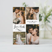 Liefde en Bedankt Script Wedding Photo Collage (Staand voorkant)