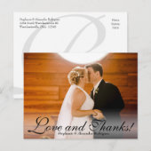 Liefde en Bedankt Sheer Wedding Photo Dank u kaart (Voorkant / Achterkant)