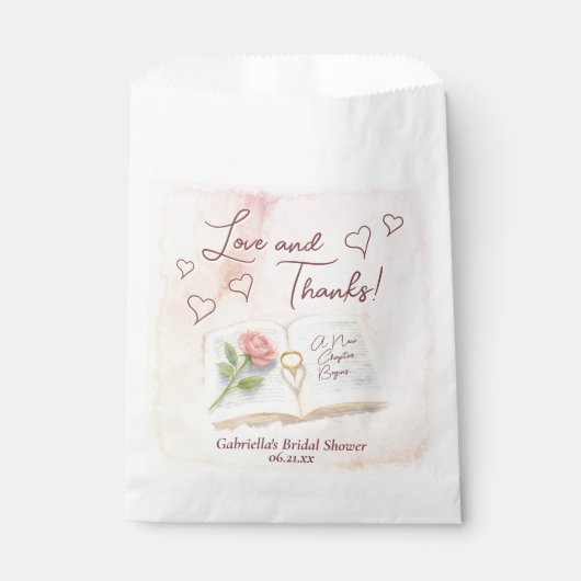 Liefde en Bedankt Storybook Romance Vrijgezellenfe Bedankzakje (Voorkant)