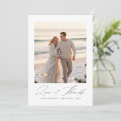 Liefde en Bedankt Strand Foto Kerst Dubbelzijdig (Staand voorkant)