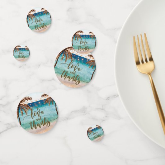 Liefde en bedankt strandtafel confetti feest (Groep)