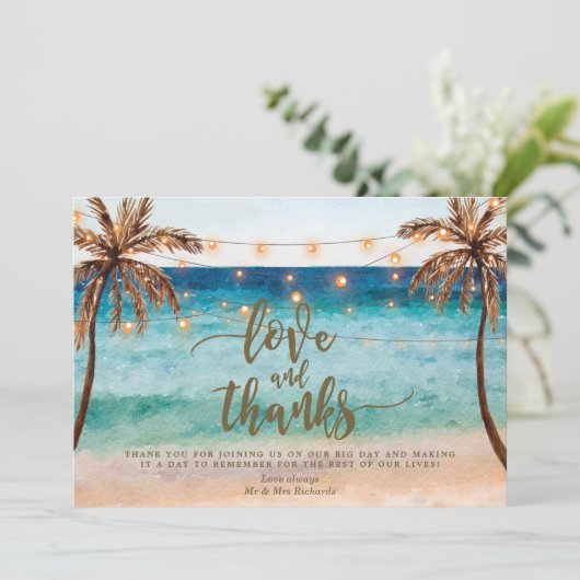 liefde en bedankt strandtropisch