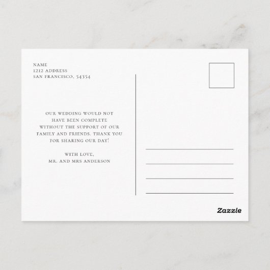 Liefde en bedankt. Tropische bladeren bruiloft dan Briefkaart (Achterkant)