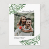 Liefde en bedankt. Tropische bladeren bruiloft dan Briefkaart (Voorkant)