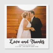 Liefde en Bedankt Trouwfoto Chic Magnet Kaart (Voorkant)