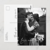 Liefde en Bedankt Trouwfoto Dank u Briefkaart (Voorkant / Achterkant)