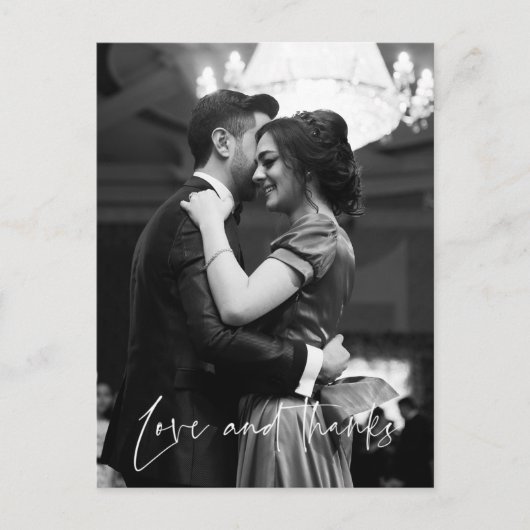 Liefde en Bedankt Trouwfoto Dank u Briefkaart (Voorkant)