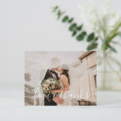 Liefde en Bedankt trouwfoto Dank u Briefkaart (Staand voorkant)