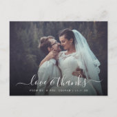 Liefde en Bedankt Trouwfoto Overlay Briefkaart (Voorkant)