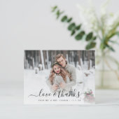 Liefde en Bedankt Trouwfoto Overlay Briefkaart (Staand voorkant)