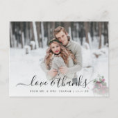Liefde en Bedankt Trouwfoto Overlay Briefkaart (Voorkant)