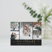 Liefde en Bedankt Trouwfotocollage Briefkaart (Staand voorkant)