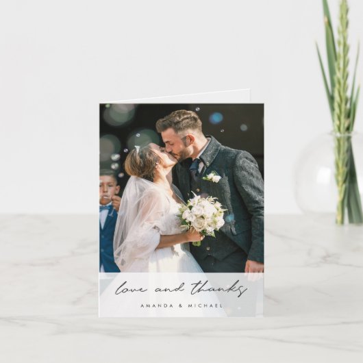 Liefde en Bedankt Twee Foto Wedding (Voorkant)