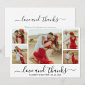 Liefde en Bedankt Typografie 5 Foto Collage (Voorkant / Achterkant)