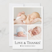 Liefde en Bedankt Typografie Foto Grid Baby Boy (Voorkant)