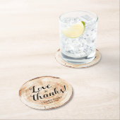 Liefde en bedankt Unieke Rustieke bruiloft gunsten Ronde Kartonnen Onderzetter (Insitu)