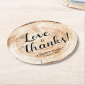 Liefde en bedankt Unieke Rustieke bruiloft gunsten Ronde Kartonnen Onderzetter (Gebogen)