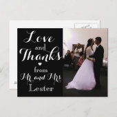 Liefde en Bedankt van M. en Mevr. Wedding Postcard Briefkaart (Voorkant / Achterkant)