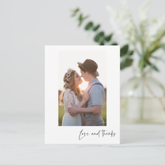 Liefde en Bedankt Verticale Foto Dank U Briefkaart (Staand voorkant)