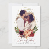 Liefde en Bedankt vieren bruiloft Dank je fotokaar Kaart (Voorkant)