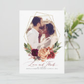 Liefde en Bedankt vieren bruiloft Dank je fotokaar Kaart (Staand voorkant)