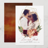 Liefde en Bedankt vieren bruiloft Dank je fotokaar Kaart (Voorkant / Achterkant)