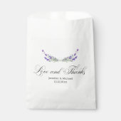Liefde en bedankt, waterverf paarse lavendel bruil bedankzakje (Voorkant)
