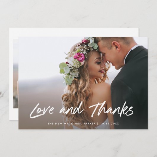 Liefde en Bedankt | Weddenfoto (Voorkant / Achterkant)