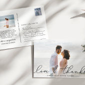 Liefde en Bedankt | Weddenfoto Hartelijk dank Briefkaart