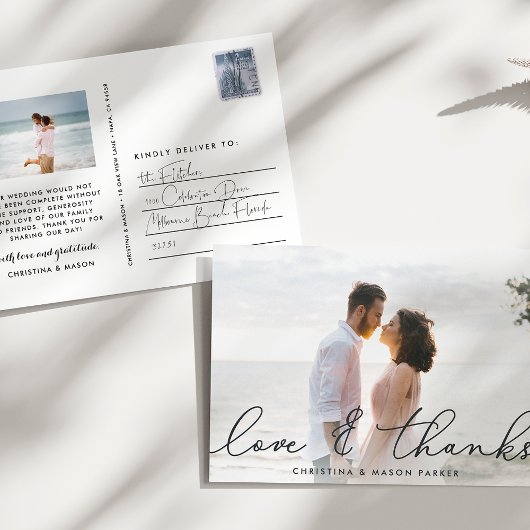 Liefde en Bedankt | Weddenfoto Hartelijk dank Briefkaart