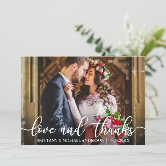 Liefde en Bedankt Weddenschap Foto (Staand voorkant)