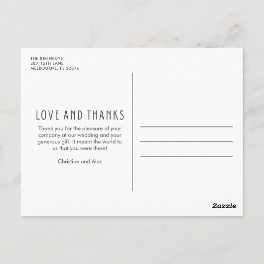 Liefde en Bedankt Weddenschap Foto Collage Harteli Briefkaart (Achterkant)