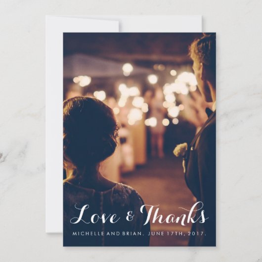Liefde en Bedankt Weddenschap Foto Hartelijk dank (Voorkant)
