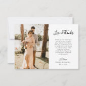 Liefde en Bedankt Weddenschap Foto Hartelijk dank (Achterkant)