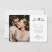 Liefde en Bedankt Weddenschap Foto Hartelijk dank (Achterkant)