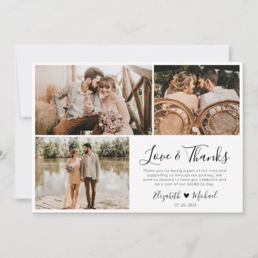 Liefde en Bedankt Weddenschap Foto Hartelijk dank (Voorkant)