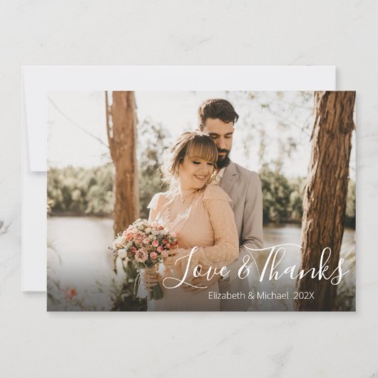 Liefde en Bedankt Weddenschap Foto Hartelijk dank (Achterkant)