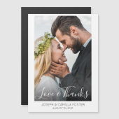 Liefde en Bedankt Whimsy Photo Wedding Magnet (Voorkant / Achterkant)