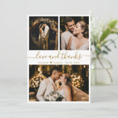 Liefde en Bedankt White Gold Wedding Hartelijk dan (Staand voorkant)