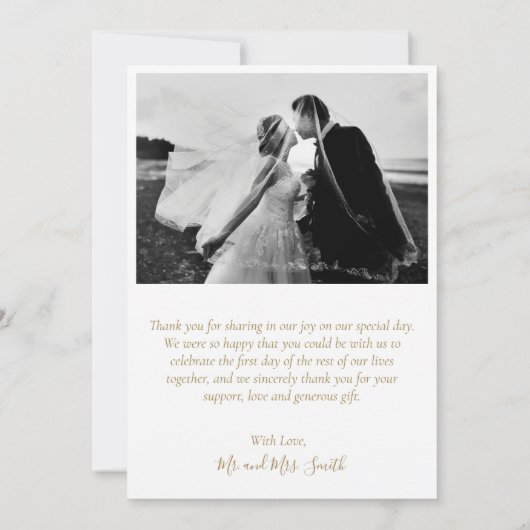 Liefde en Bedankt White Gold Wedding Hartelijk dan (Achterkant)