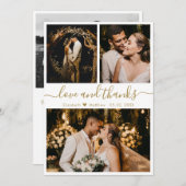 Liefde en Bedankt White Gold Wedding Hartelijk dan (Voorkant / Achterkant)