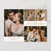 Liefde en Bedankt White Gold Wedding Hartelijk dan Briefkaart (Voorkant)
