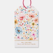 Liefde en Bedankt Wildflower Wedding Bedankt Cadeaulabel (Achterkant)