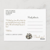 Liefde en bedankt winterpioenen bruiloft dank u briefkaart (Achterkant)